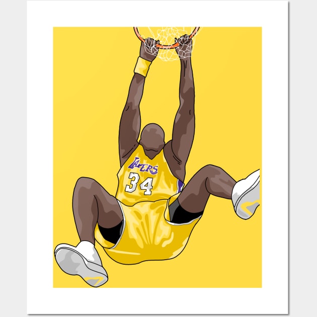 Shaquille O'Neal Slam Dunk - Drawing Wall Art by thesportstation